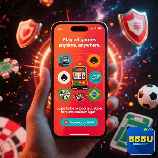 Jogador usando celular enquanto joga cassino móvel com foco na segurança